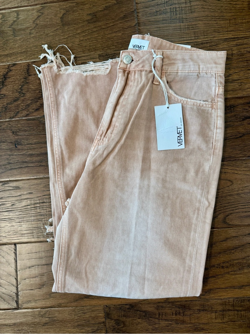 VERVET Light Brown High-Rise Distressed Vintage Flare Jeans - Picture 2 of 6